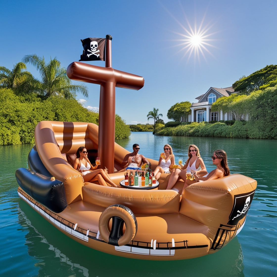 Pirate Ship Lake Floats: Inflatable Adventure on the Water - Novel Designs