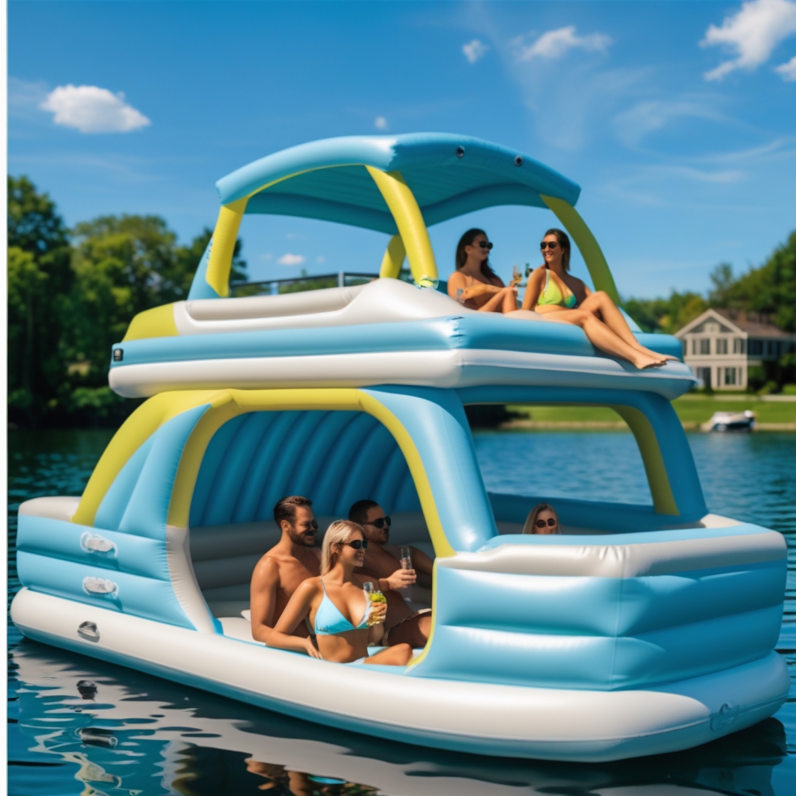 Top Lake Inflatables Inflatable Yacht Lake Floats: Luxury Relaxation on the Water - Novel ...