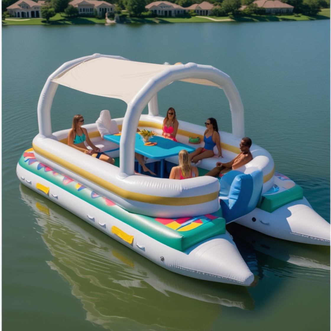 Inflatable Pontoon Boat Lake Floats: Comfort, Stability, and Style ...