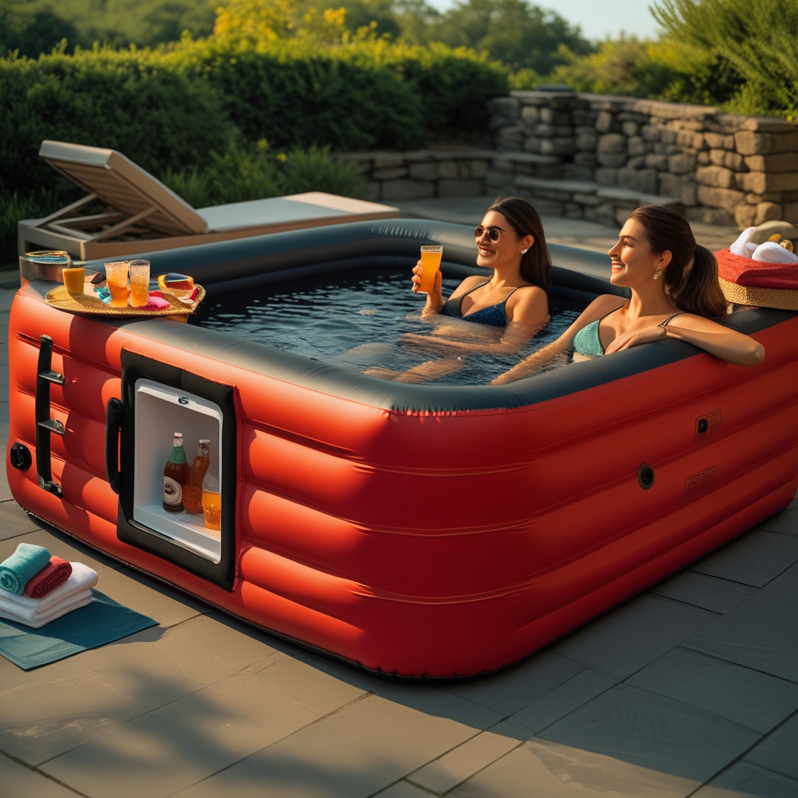 Inflatable Pool Bar with Mini Fridge: Chill Drinks & Big Fun All in One ...
