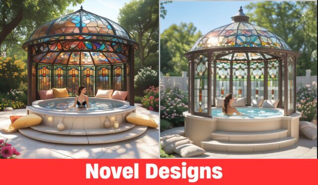 Stained Glass Hot Tub Gazebos: Add Artful Elegance to Your Spa Retreat